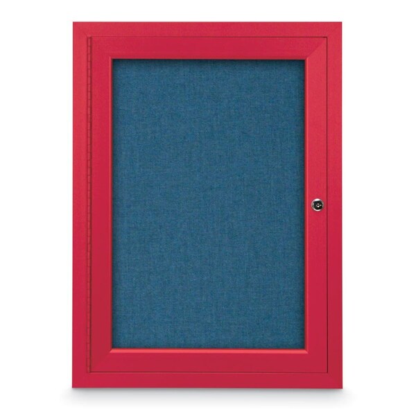 Slim Enclosed Corkboard, 11"x13-1/2", Black Alum Frame/Medium Grey